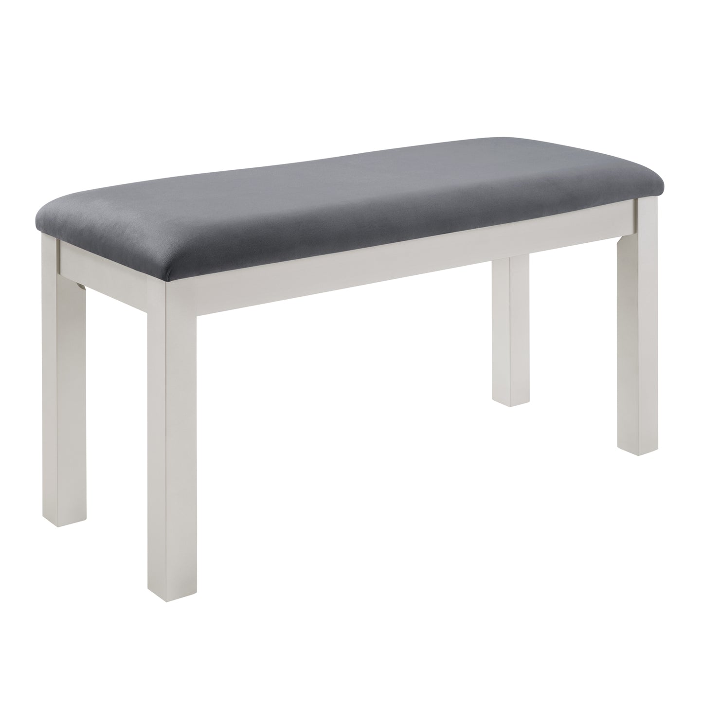 6-Piece Wooden Dining Table Set with Upholstered Chairs & Bench - Silver Grey