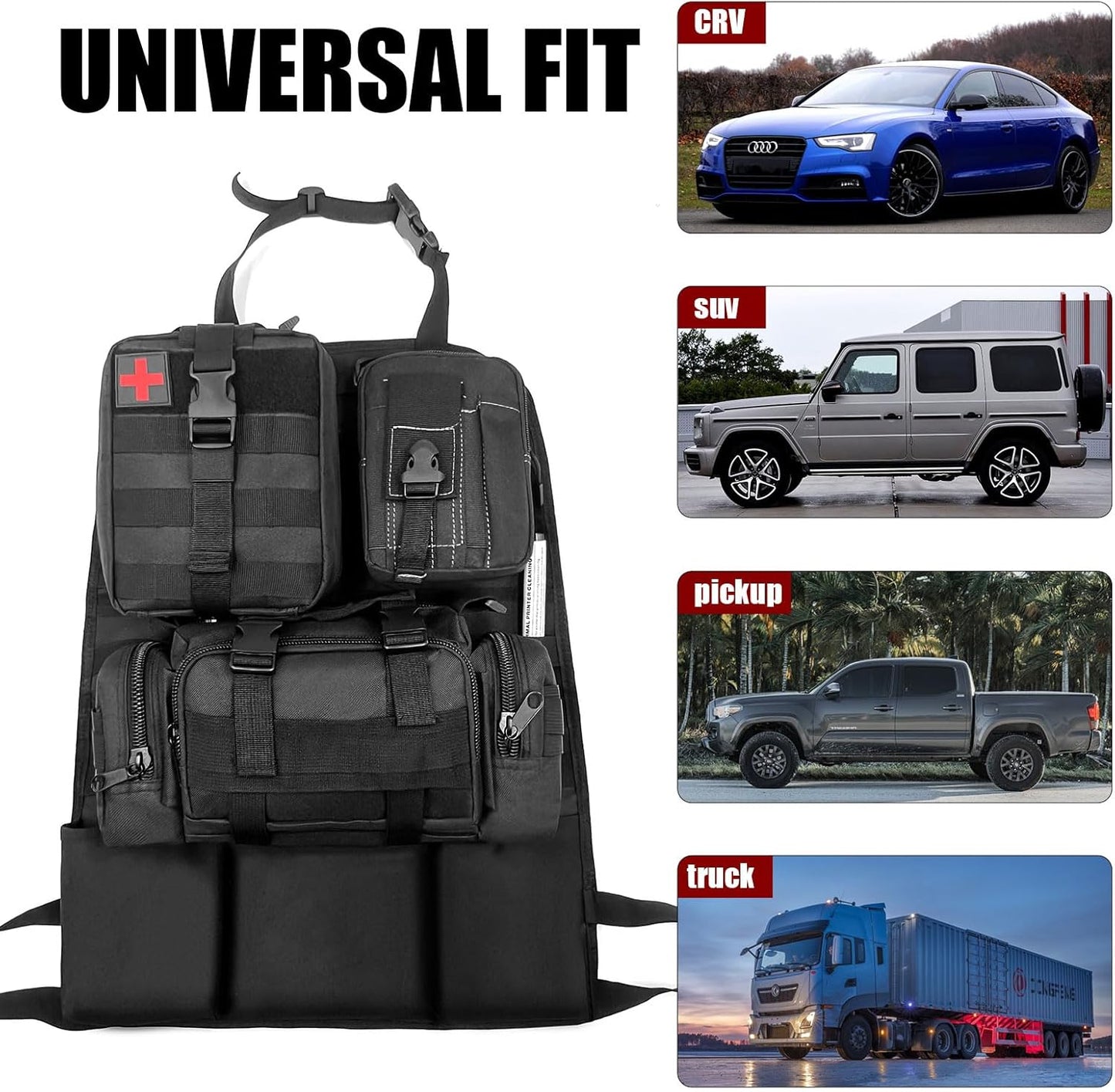 2 Set-Storage Bag, Back Seat Organizer With 3 Detachable Pouches,