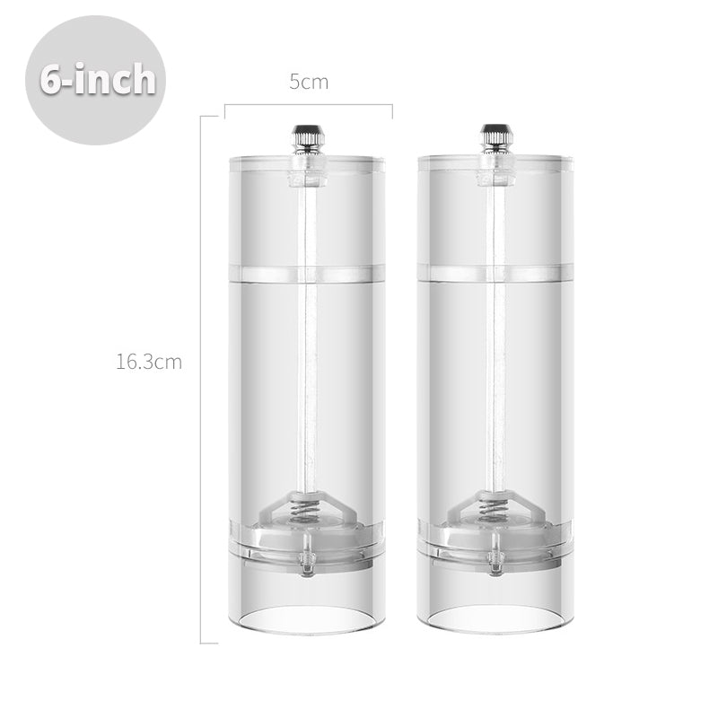 Acrylic Spice Grinder Cylindrical Transparent Kitchen Tool - 5/6/8 Inch Variants