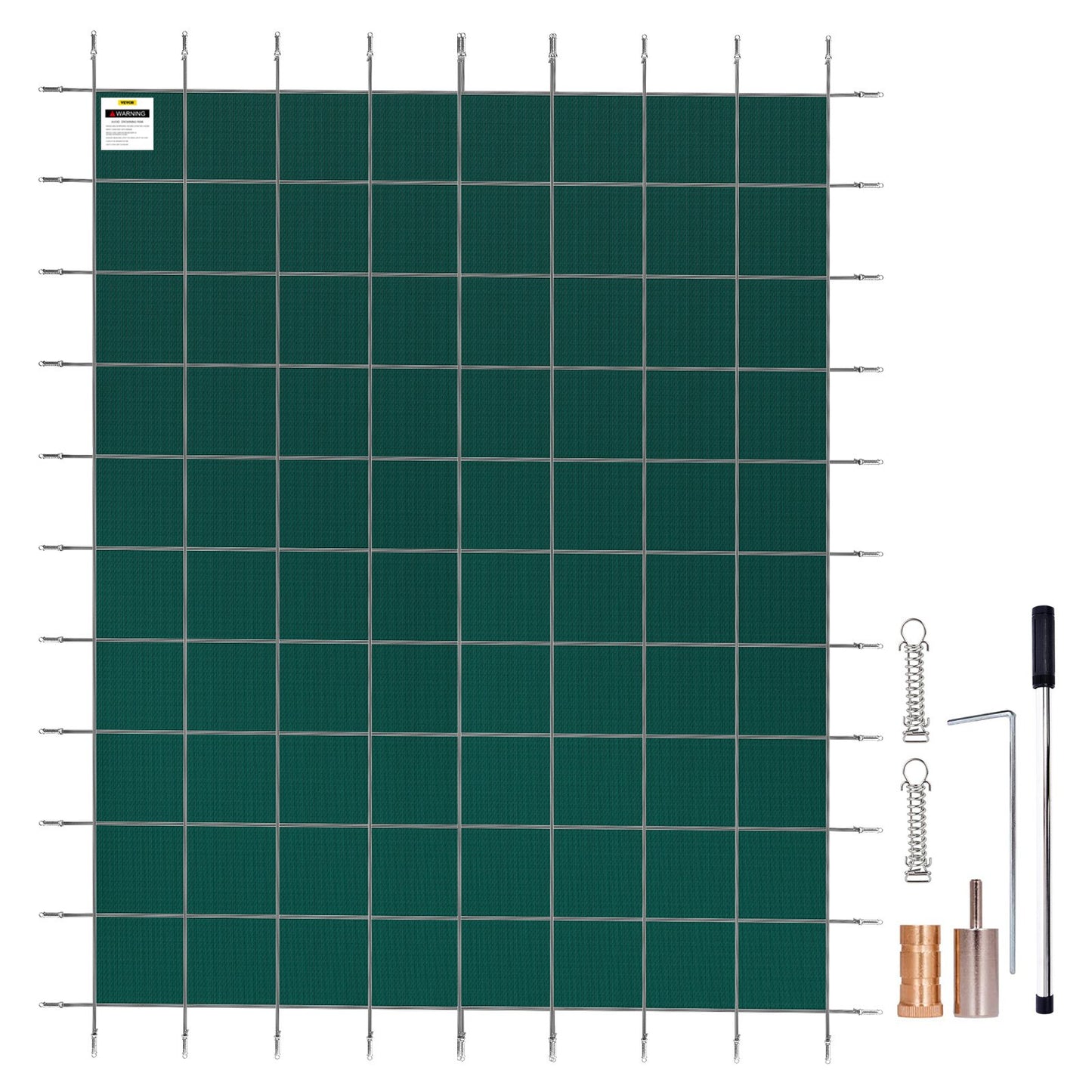 Green Inground Pool Safety Cover 16x36 Ft Durable Mesh Winter Cover