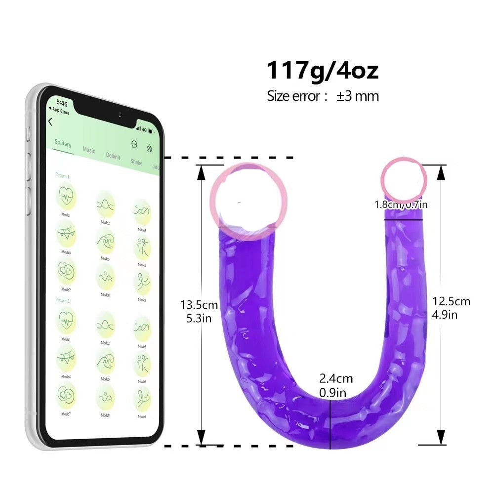 Double-Headed Dragon Crystal Silicone Toy - Transparent, Pink, Purple & Flesh Colors