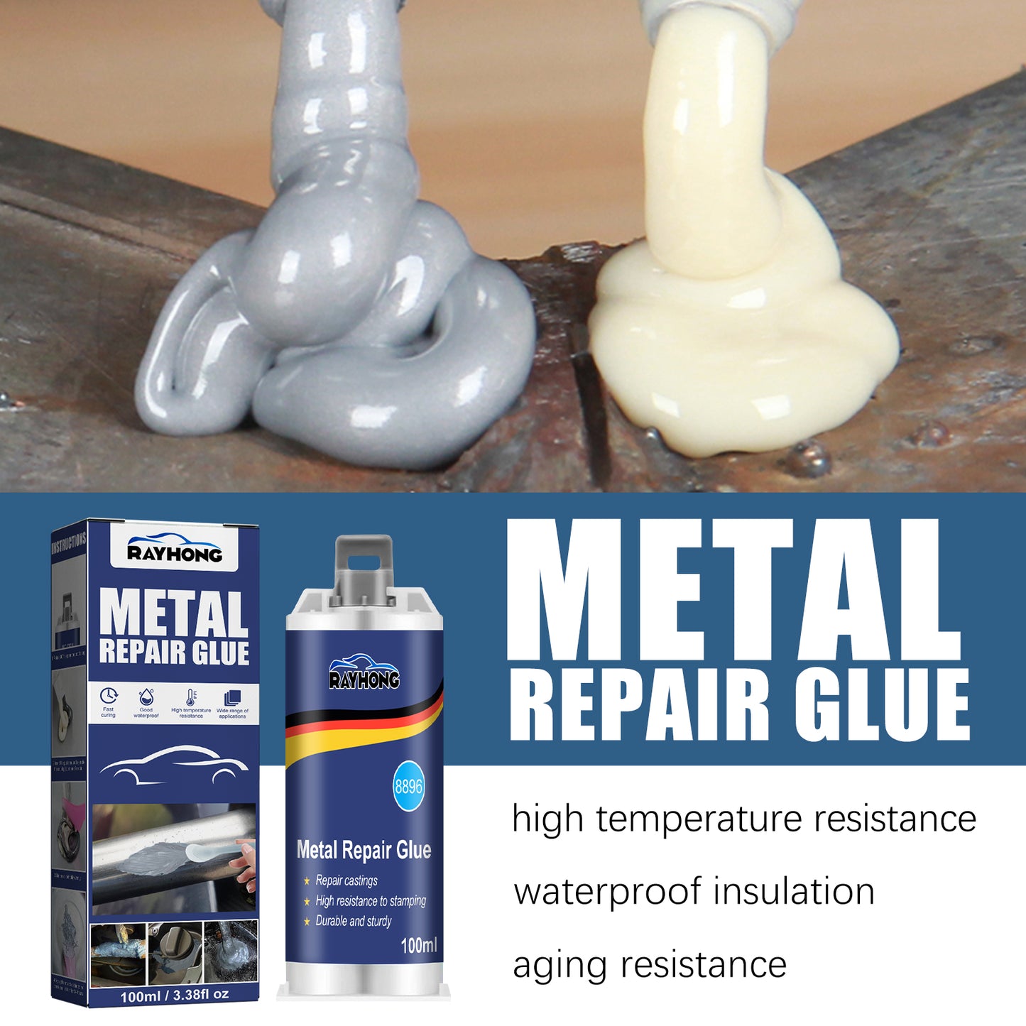 Metal Casting Adhesive 100ml Set for Metal Repair and Bonding