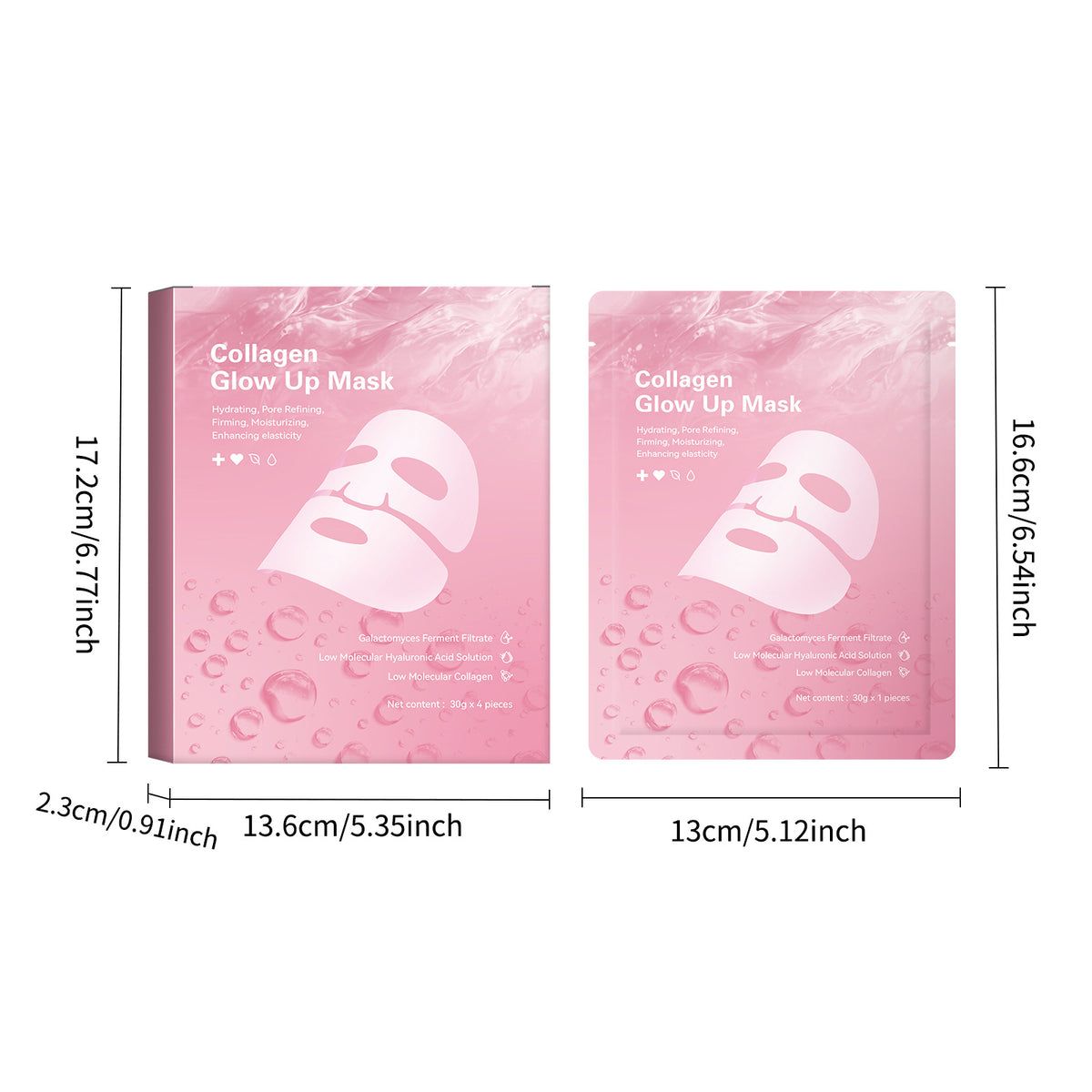 Hydrating Facial Mask Set - Nourishing Skin Care for All Skin Types - 4 Pieces