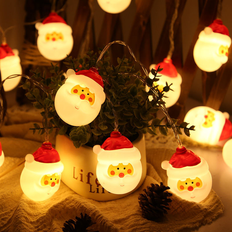 LED Christmas String Lights Decorative Holiday Light Ropes with Snowman & Santa Variants