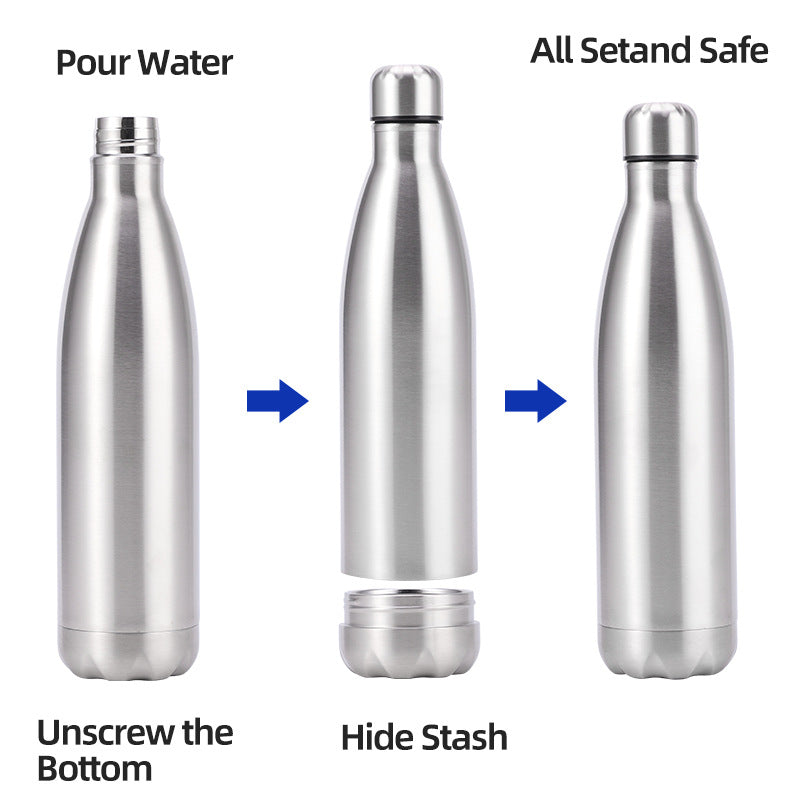 Large Capacity Outdoor Storage Cup - Stainless Steel Water Bottle with Ring