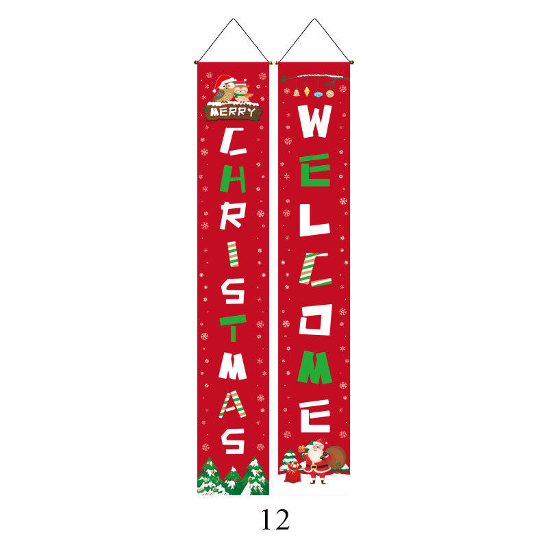 Christmas Lattice Curtain Hanging Flag for Festive Decor - Multiple Styles