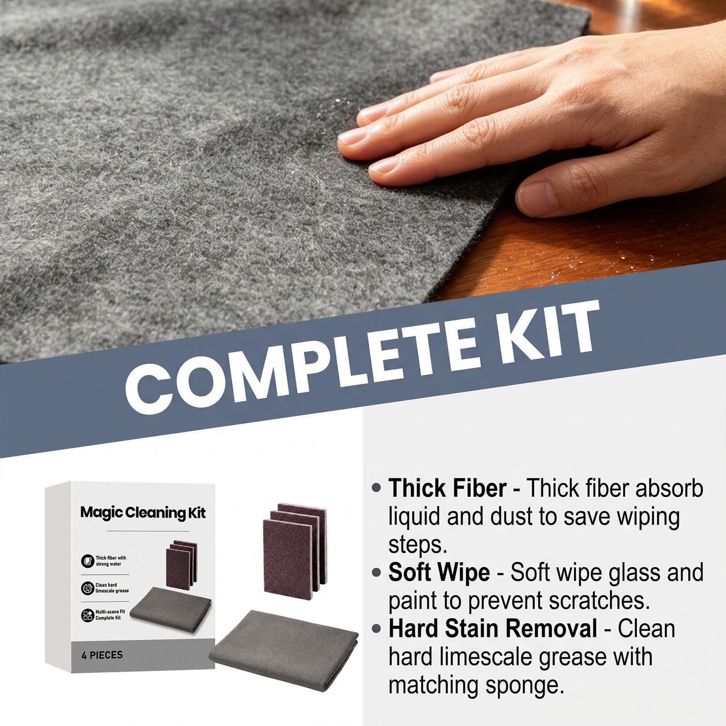 Home Cleaning Kit with Nano Cloth and Sponges - Suit Style