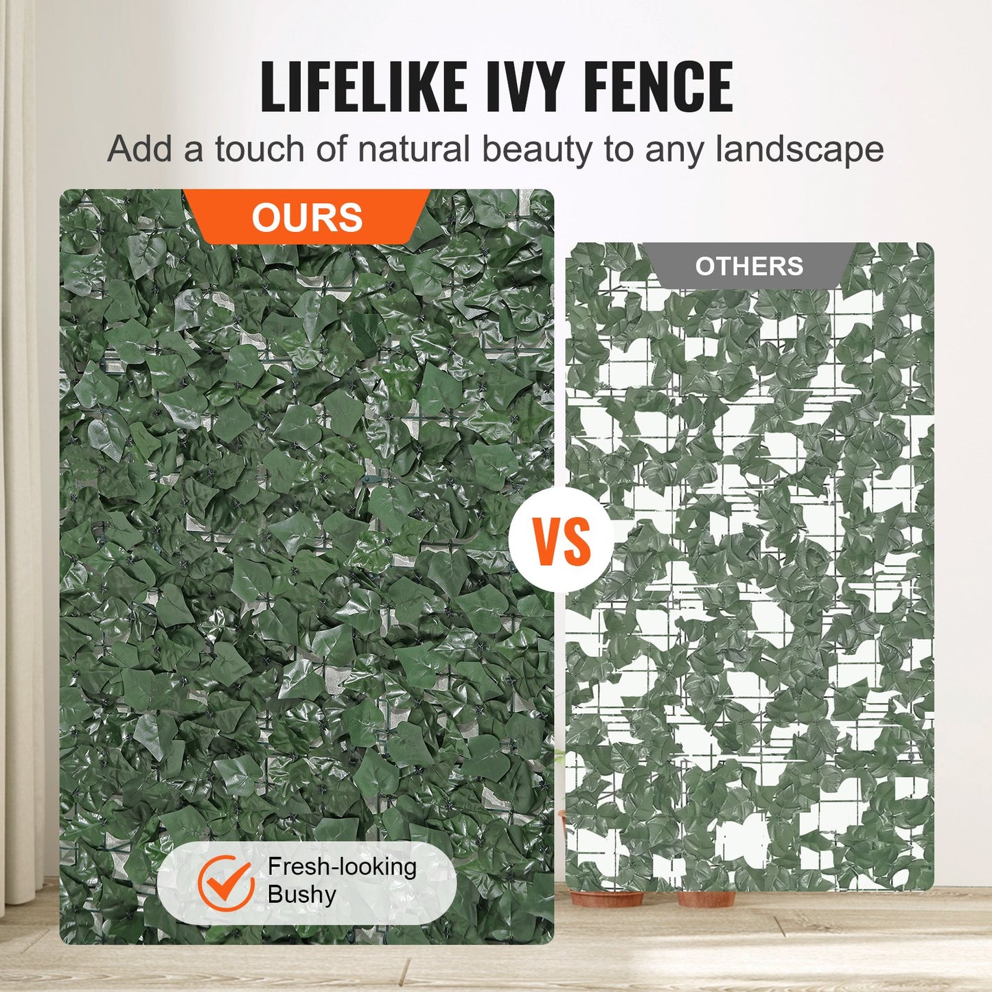 Artificial Ivy Privacy Fence Screen 39x98 Inches Green Garden Wall Faux Hedge