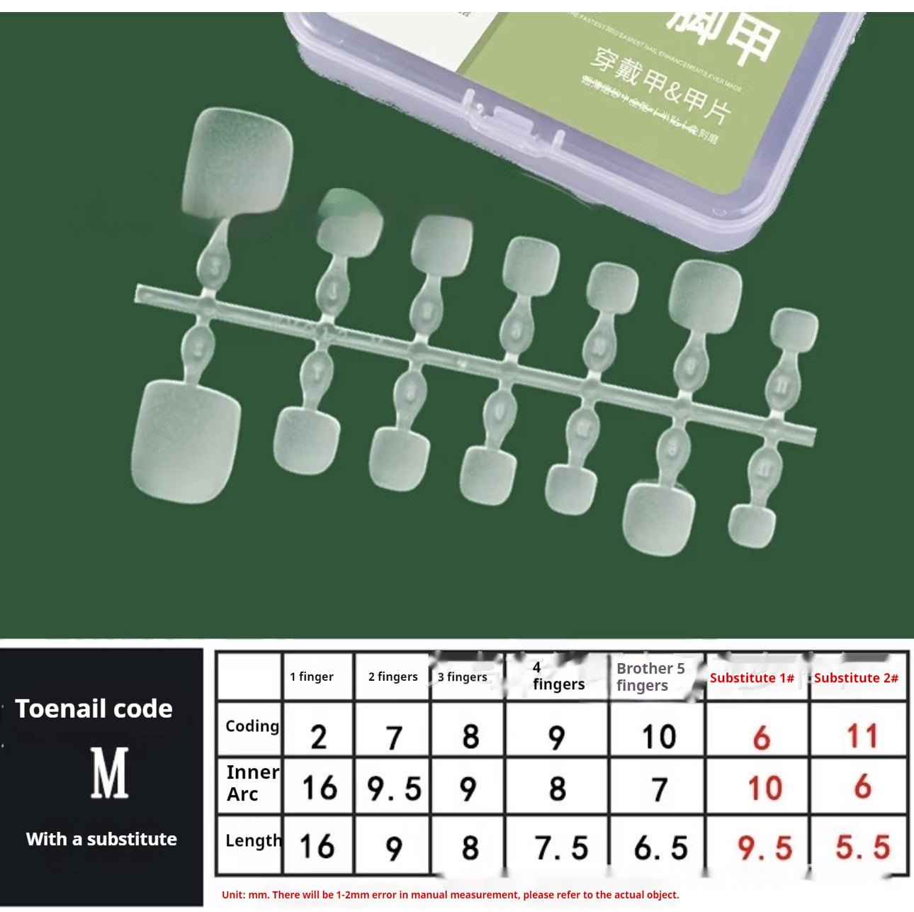 Floral Nail Tips for Toenails - UV Nail Art Tips Set B328 SML