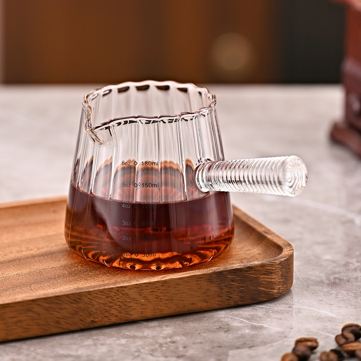 180ml Mini Coffee Cup with Glass Handle - Italian Style