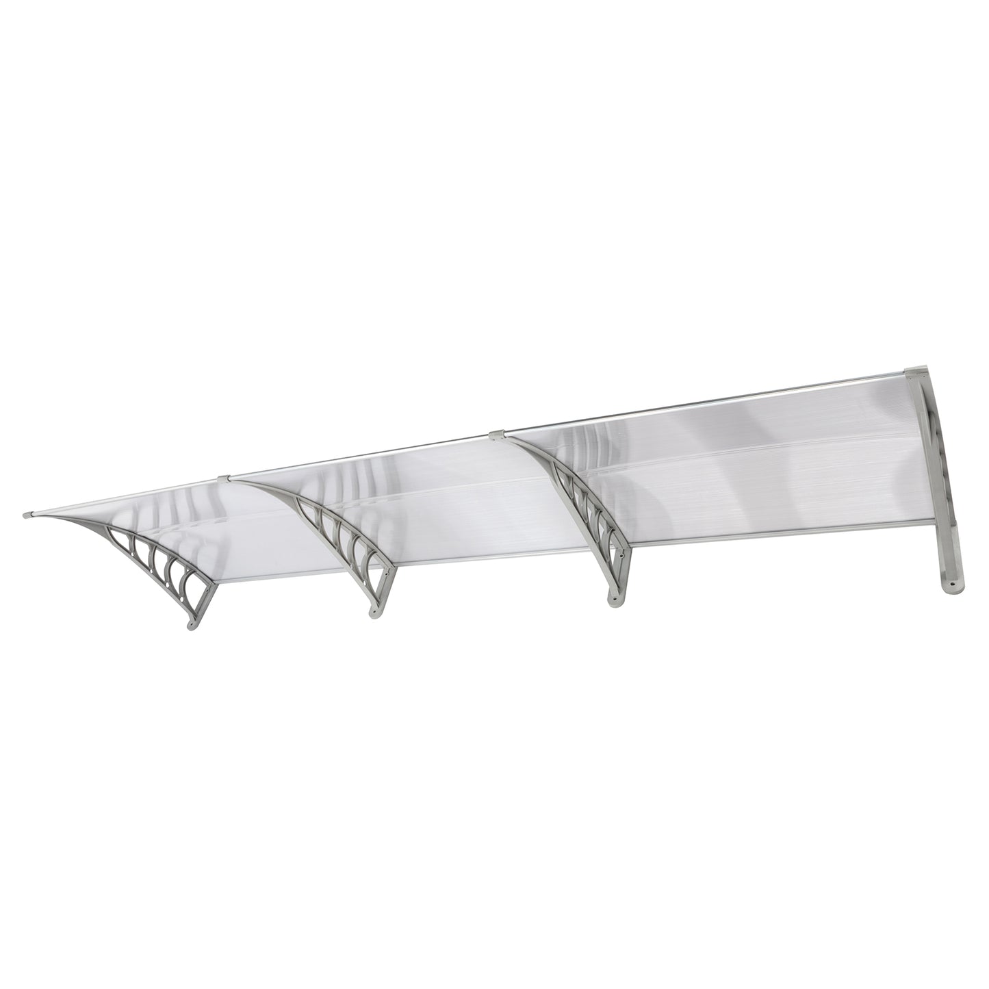 Outdoor Window Awning Canopy 120x38 Inch Polycarbonate Cover Sun Rain Snow Protection Grey