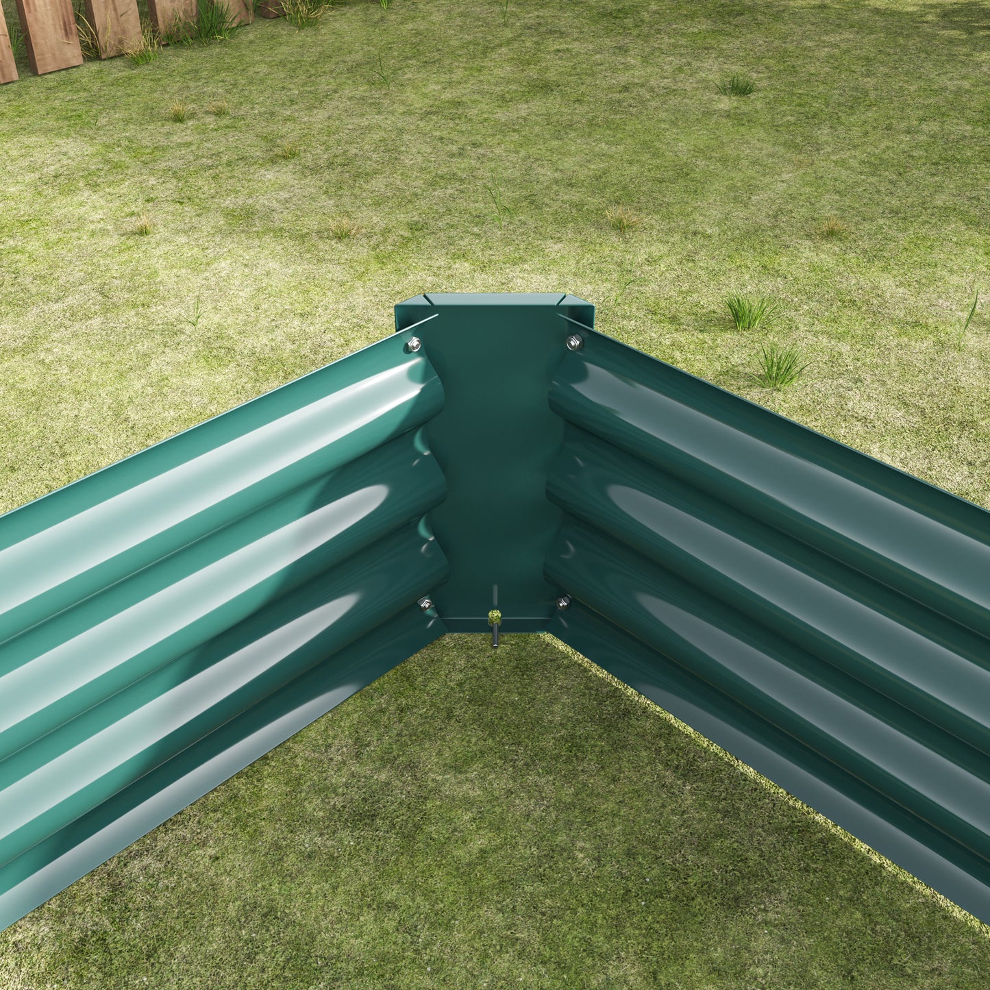 2-Piece Green Metal Raised Garden Planter Bed - 7.6' x 3.7'
