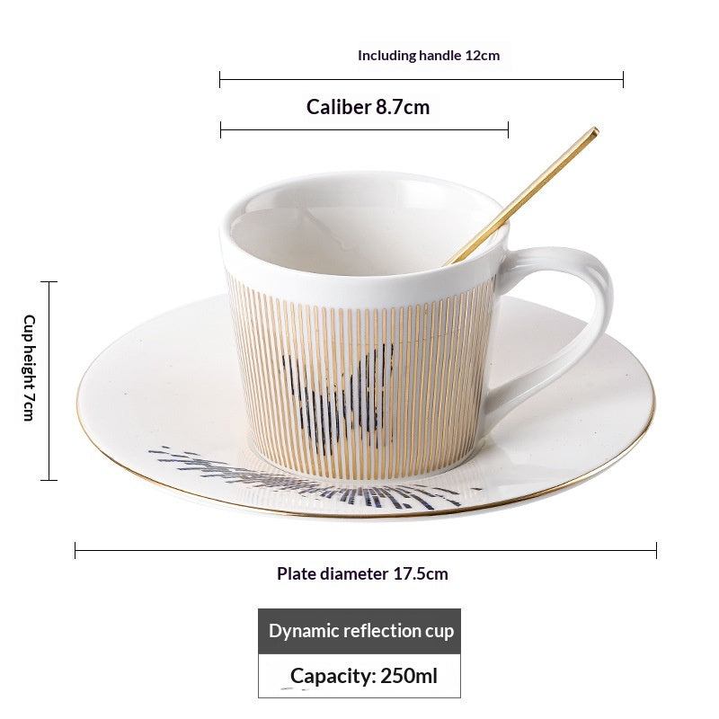 Dynamic Reflection Ceramic Coffee Cup - Elegant 240ml Home & Barware