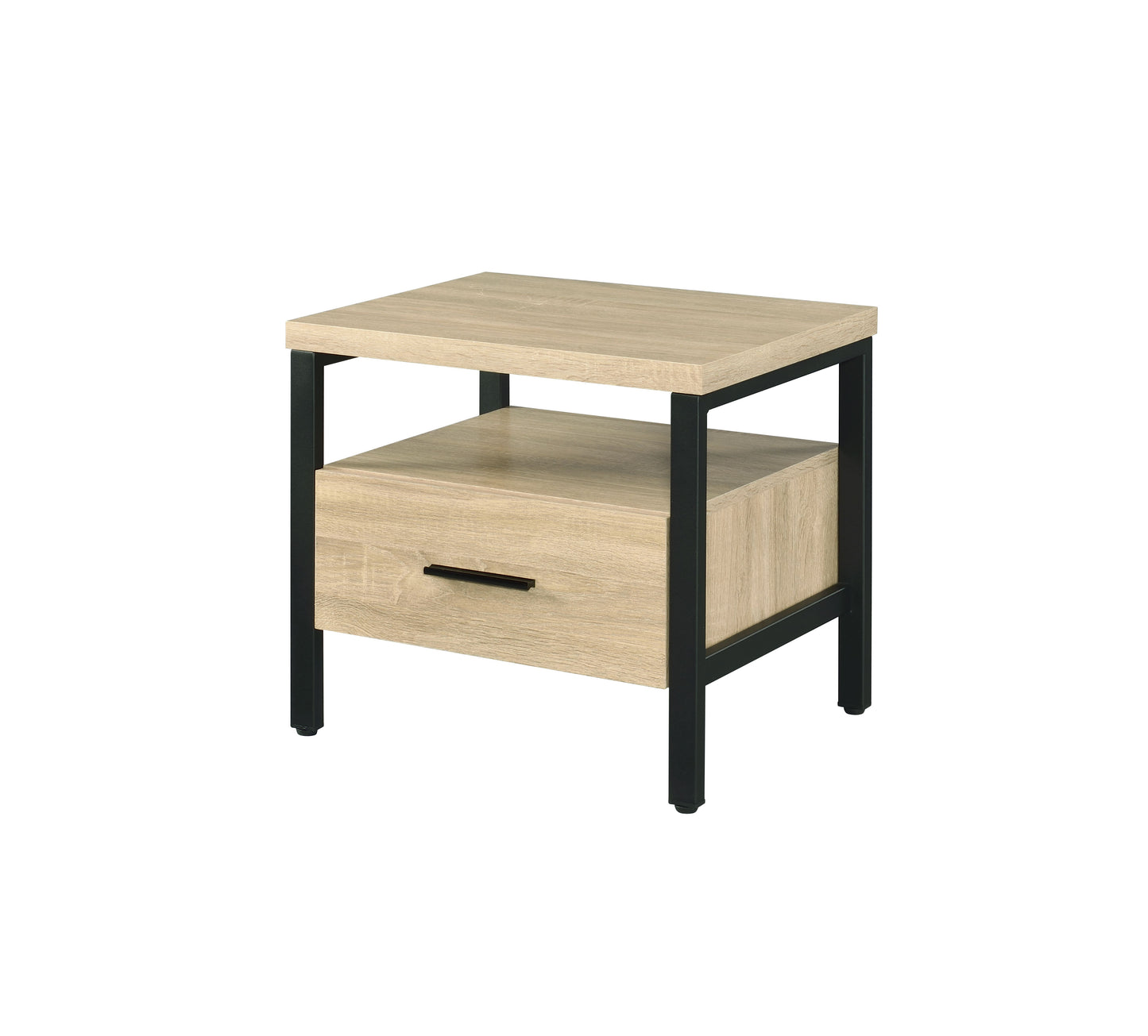 Yawan Oak & Black Finish Accent Table - Stylish & Modern Design
