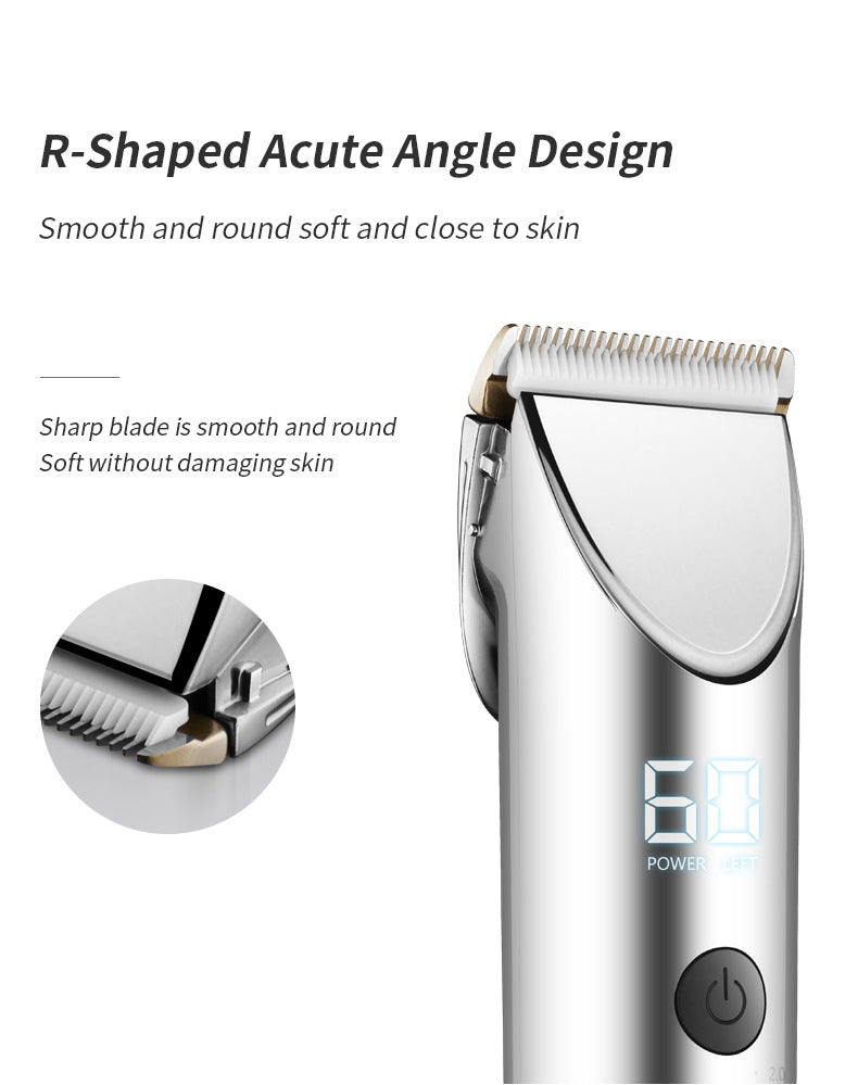 Rechargeable Electric Hair Clipper with LCD Display