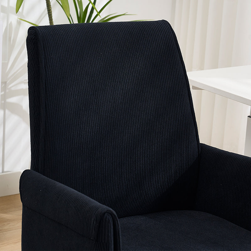 Mid-Back Ergonomic Office Chair - Striped Fabric, Black
