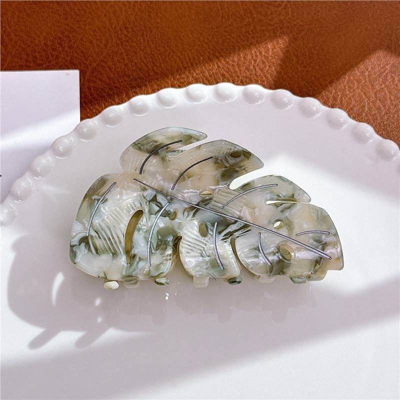 Colorful Acetate Leaf Barrettes - 9.3cm Hair Clips