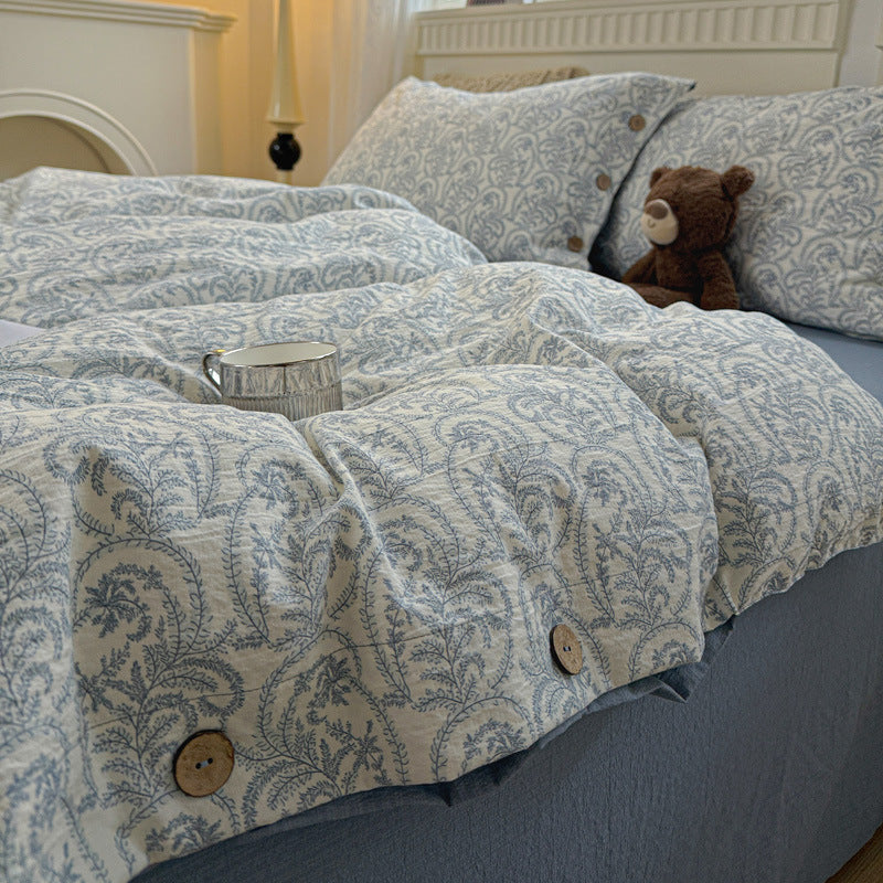 Thickened Cotton-Linen Bedding Set - Multiple Sizes & Styles