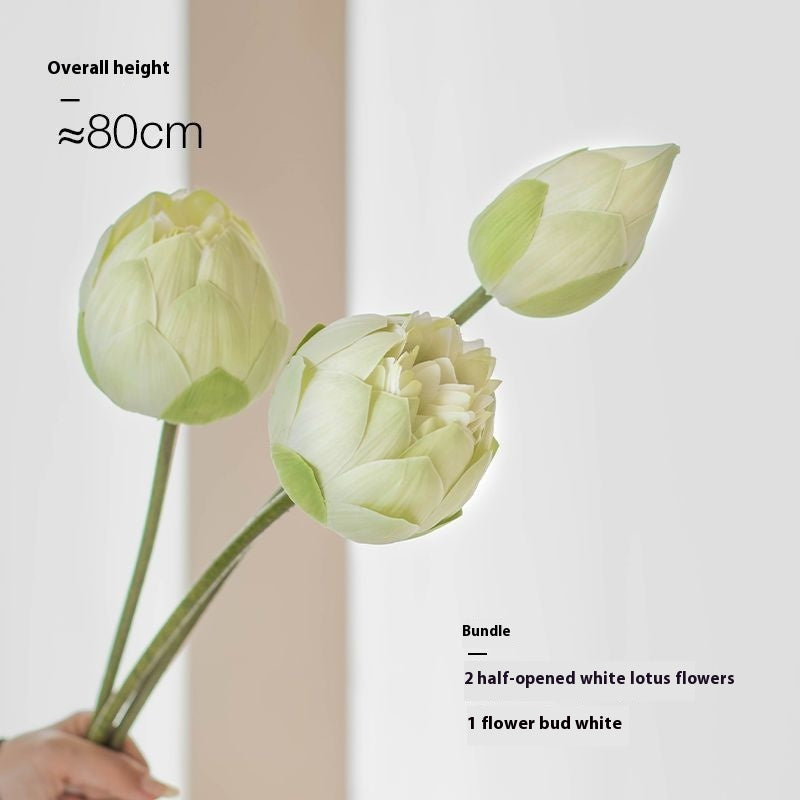 Fake Lotus Flower Decorations Set - Pink, White, Pollen & Blooming Styles