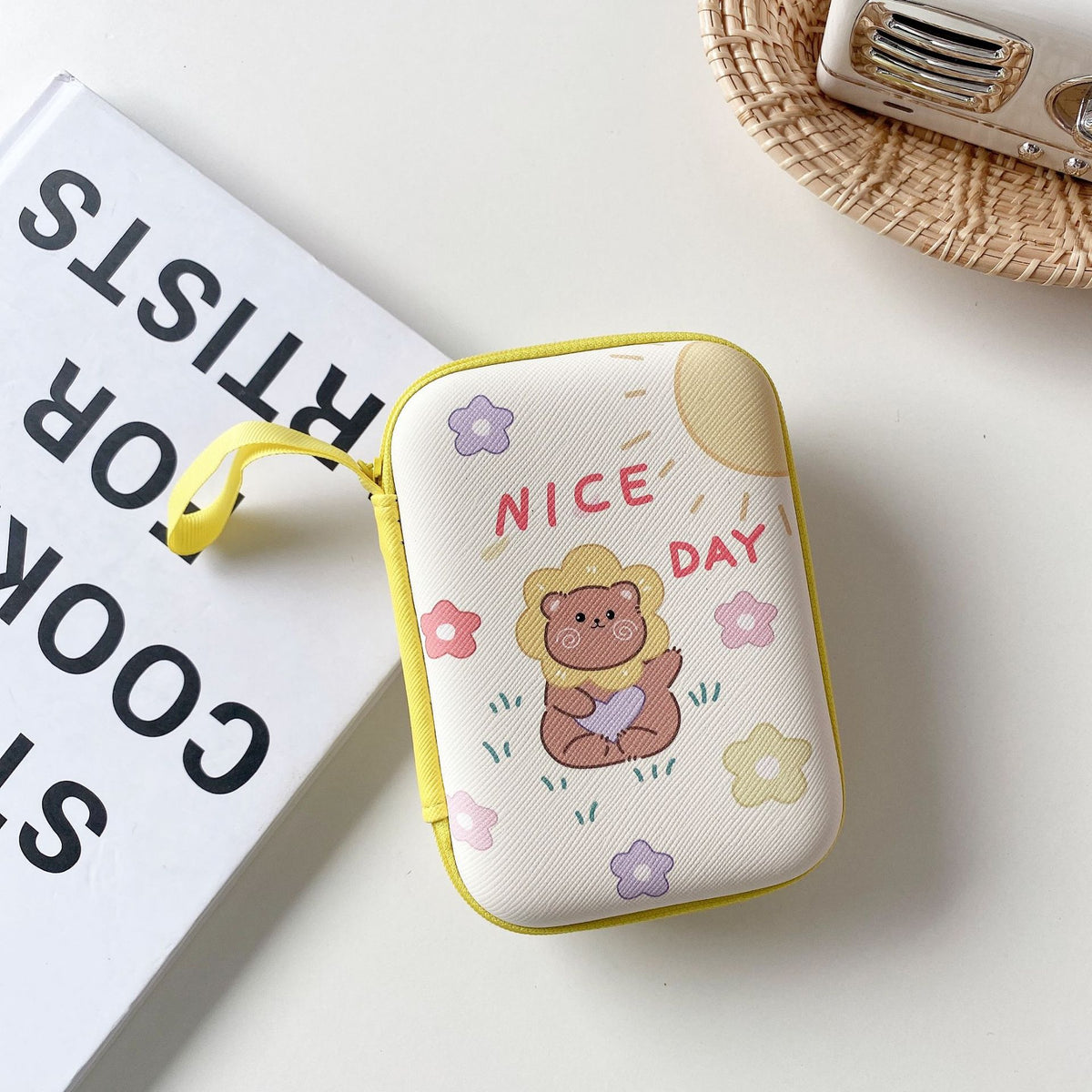Large Cartoon Fruit Rectangle Earphone Organizer Bag - Unisex Storage Pouch
