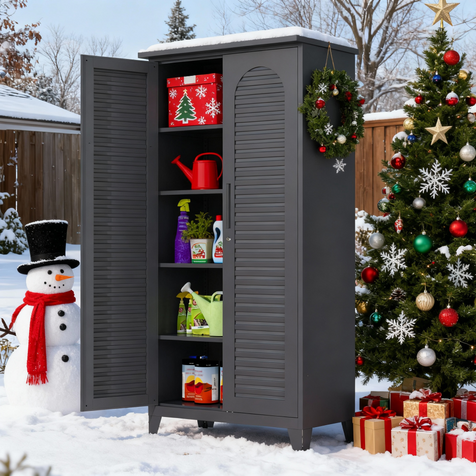 73'' Tall Metal Tool Storage Cabinet - Slate Finish