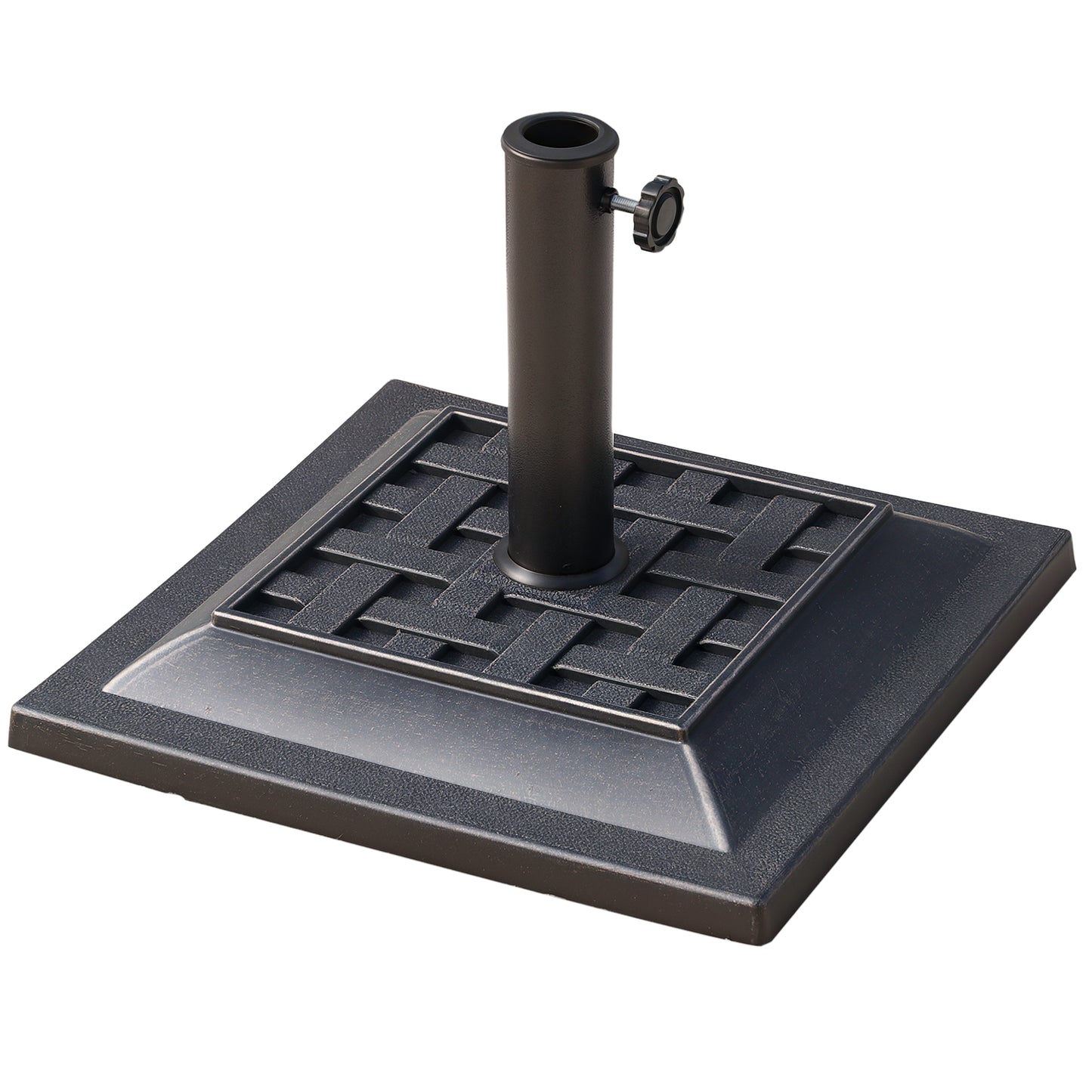 20 lbs Patio Umbrella Base Stand - Decorative Bronze Resin, Easy Setup