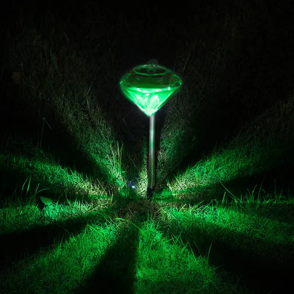 4 Pack Solar Garden LED Lights with 7-Color Auto Changing Diamonds Waterproof IP65
