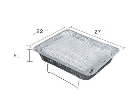 Portable Charcoal BBQ Grill with Skewers and Accessories - White