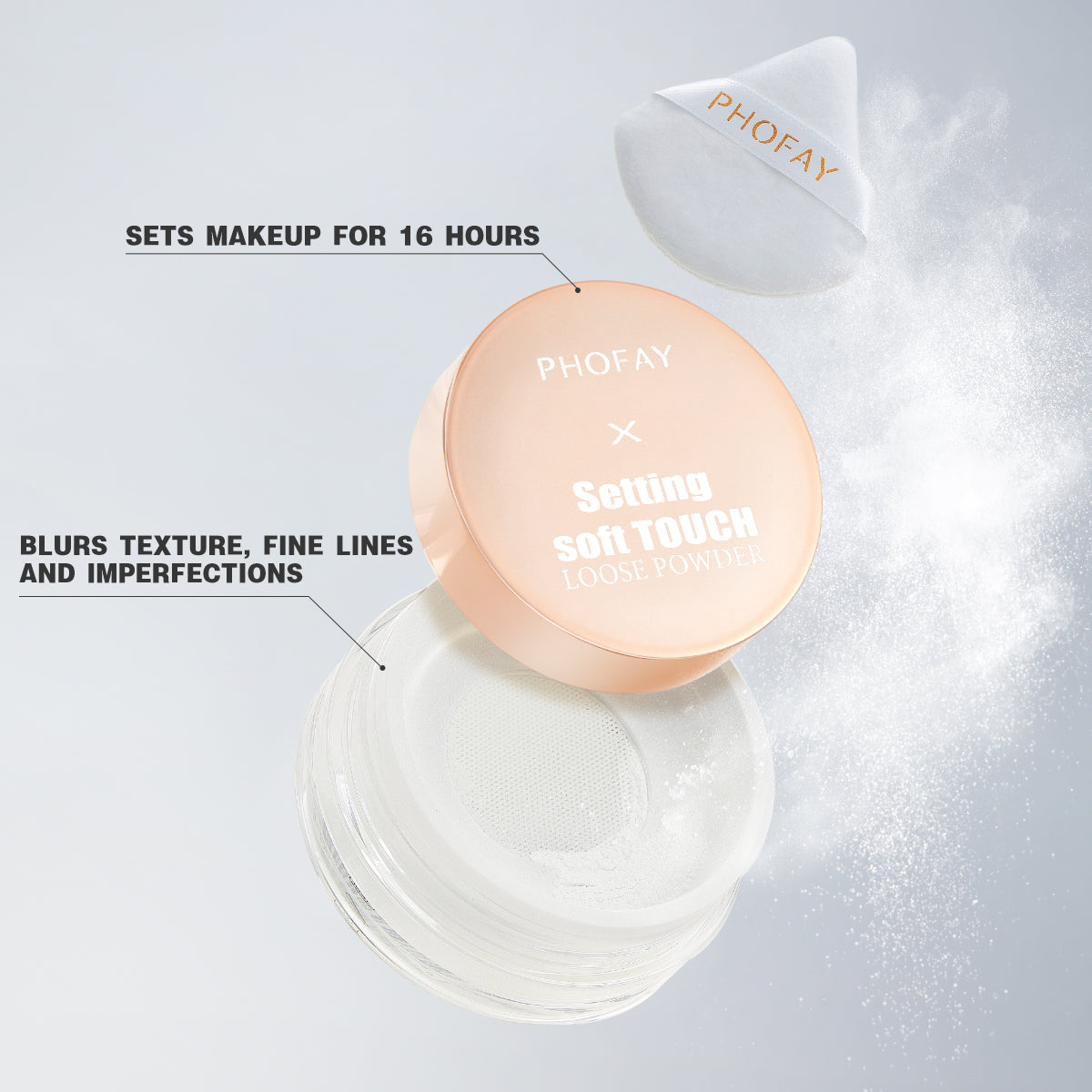 Soft Touch Loose Setting Powder - Long-Lasting Mattifying Face Makeup