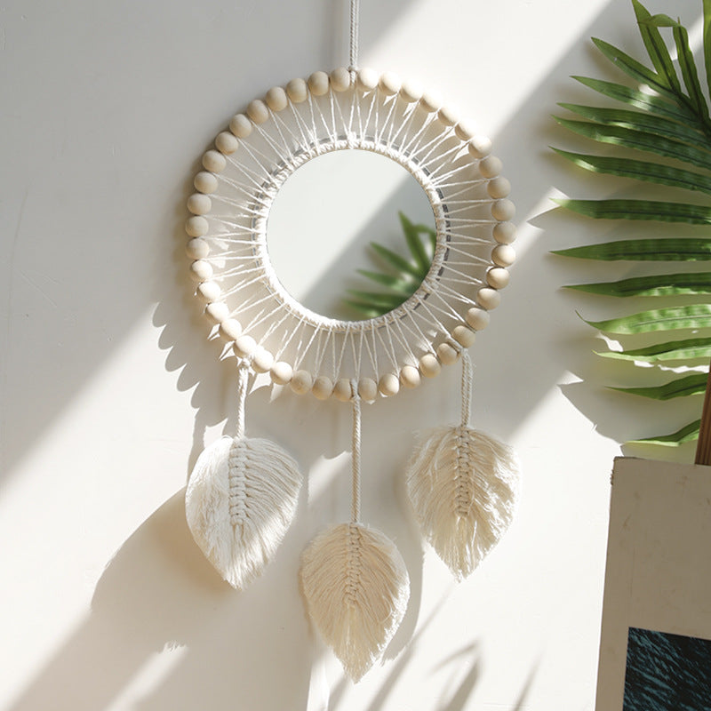 Hand-Woven Wooden Bead Tapestry for Home Decor - Pastoral Style