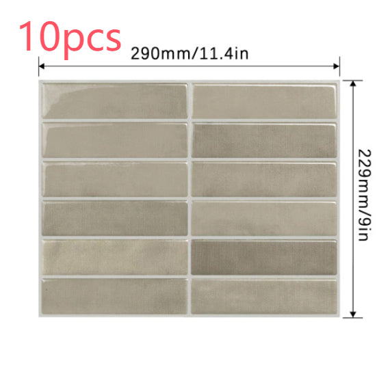 Waterproof 3D Self-Adhesive Wall Sticker for Kitchen Bathroom - High Temp Resistant