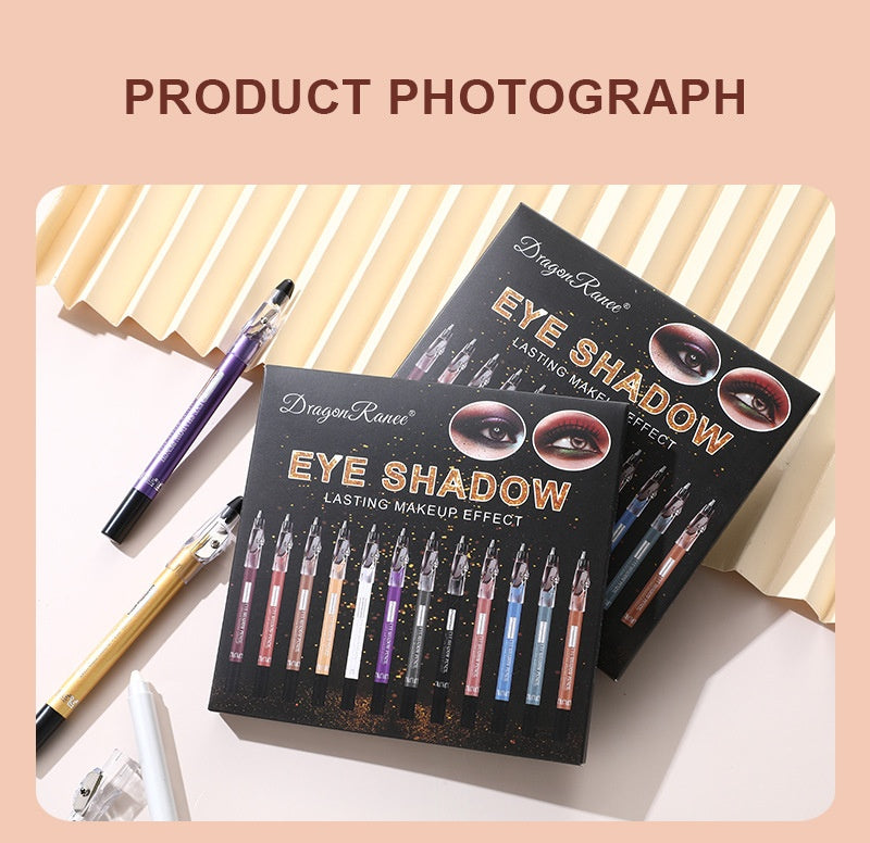 12-Piece Eyeshadow Stick Set - Pearlescent Eye Makeup Pen Kit