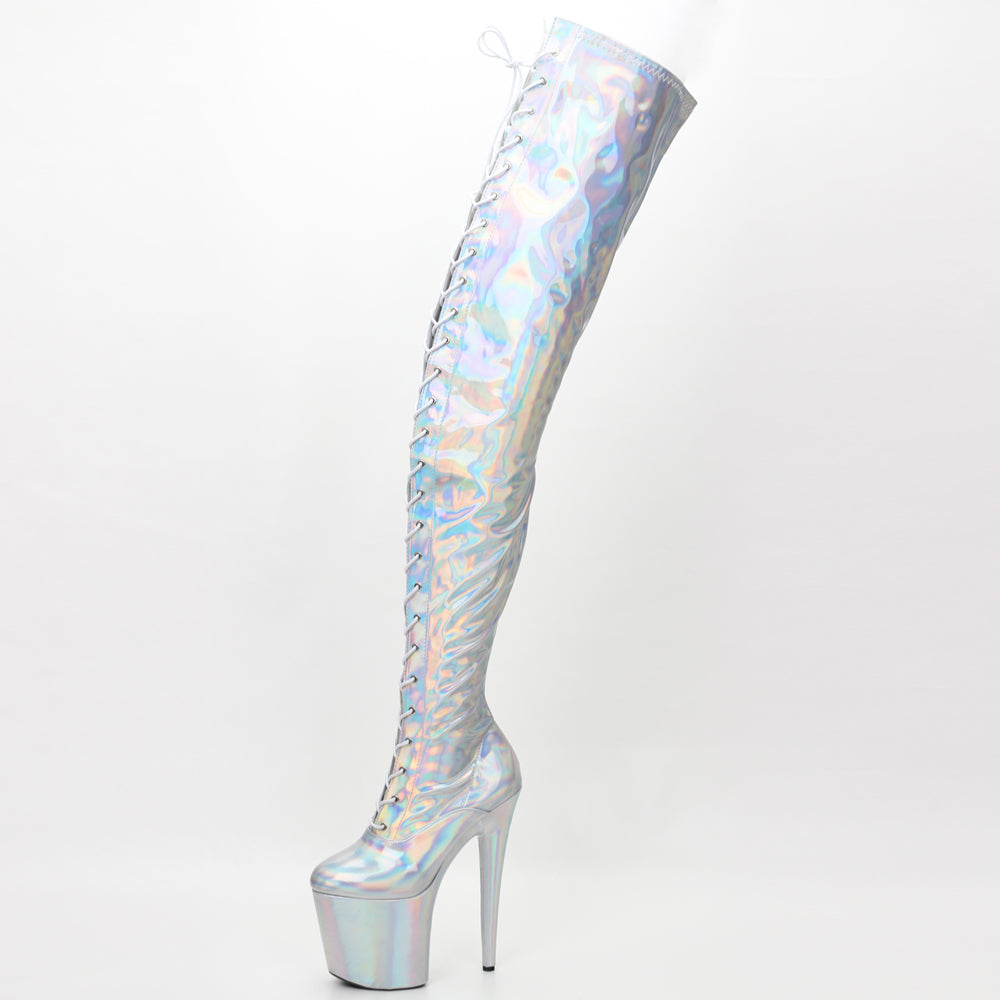 High Heel Thigh Boots Women Men Over 8cm Heel Platform Knee-High Shoes