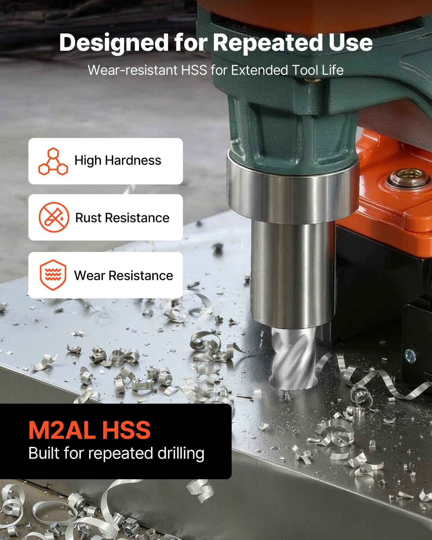 5-Piece Metal Annular Cutter Set with Weldon Shank for Steel and Aluminum Drilling
