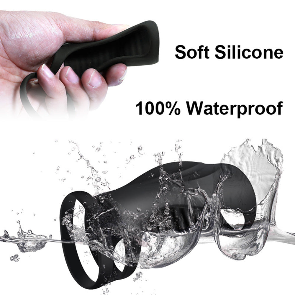 Silicone Penis Ring for Male Enhancement and Sperm Locking - Black