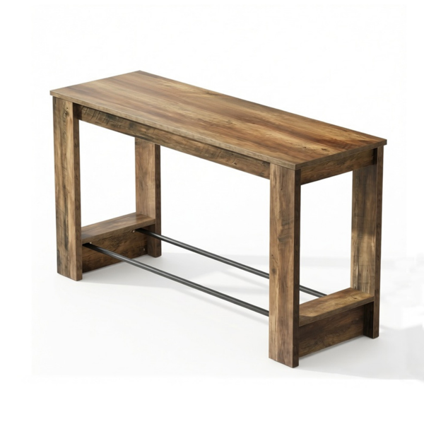 Rustic Industrial Bar Table - 37.4 Inch Height, 63 Inch Length