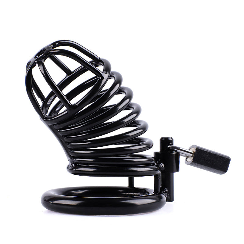 Men's Metal Chastity Lock Bird Cage with Adjustable Rings