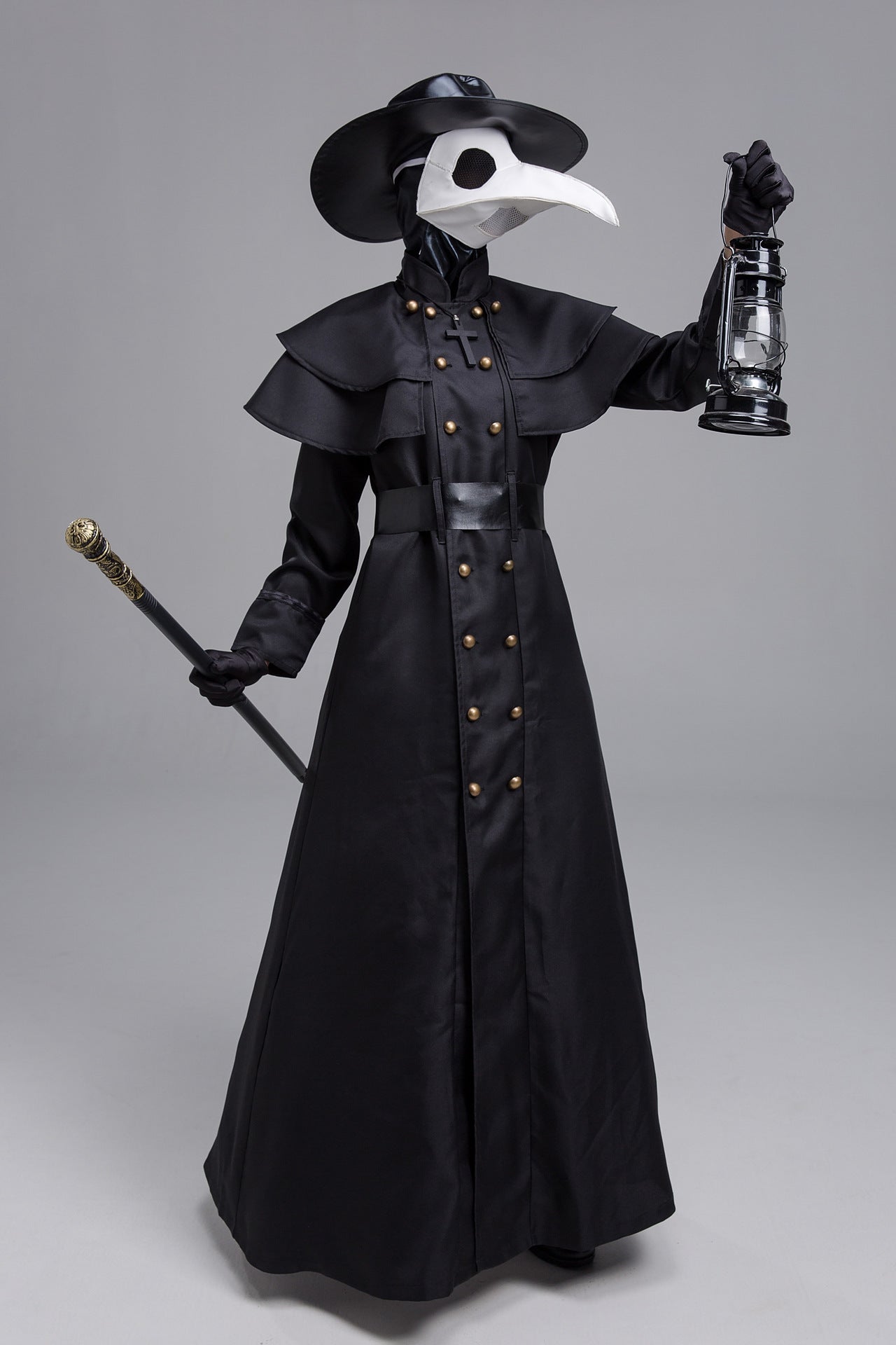 Medieval Plague Doctor Costume with Beak Mask - Multiple Styles