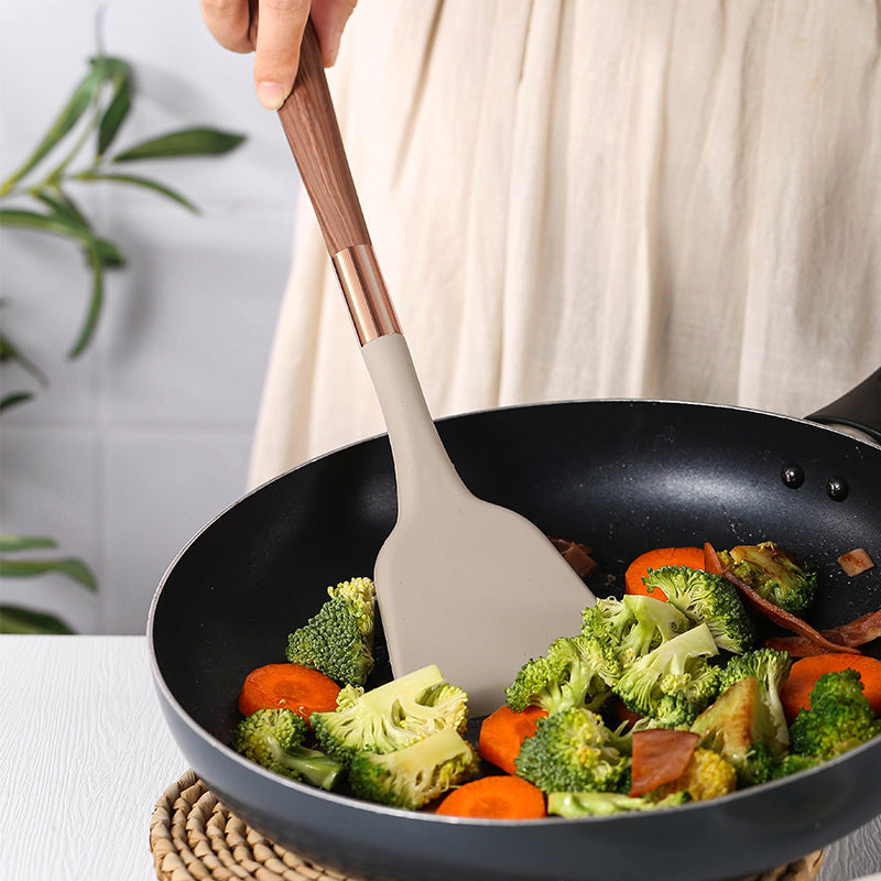 Silicone Kitchenware Set with Storage Seat - Nonstick Pan, Multi-Size Options