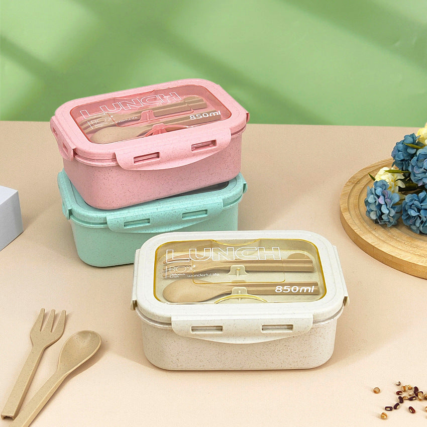Wheat Straw Insulated Lunch Box - Eco-Friendly Student Food Container