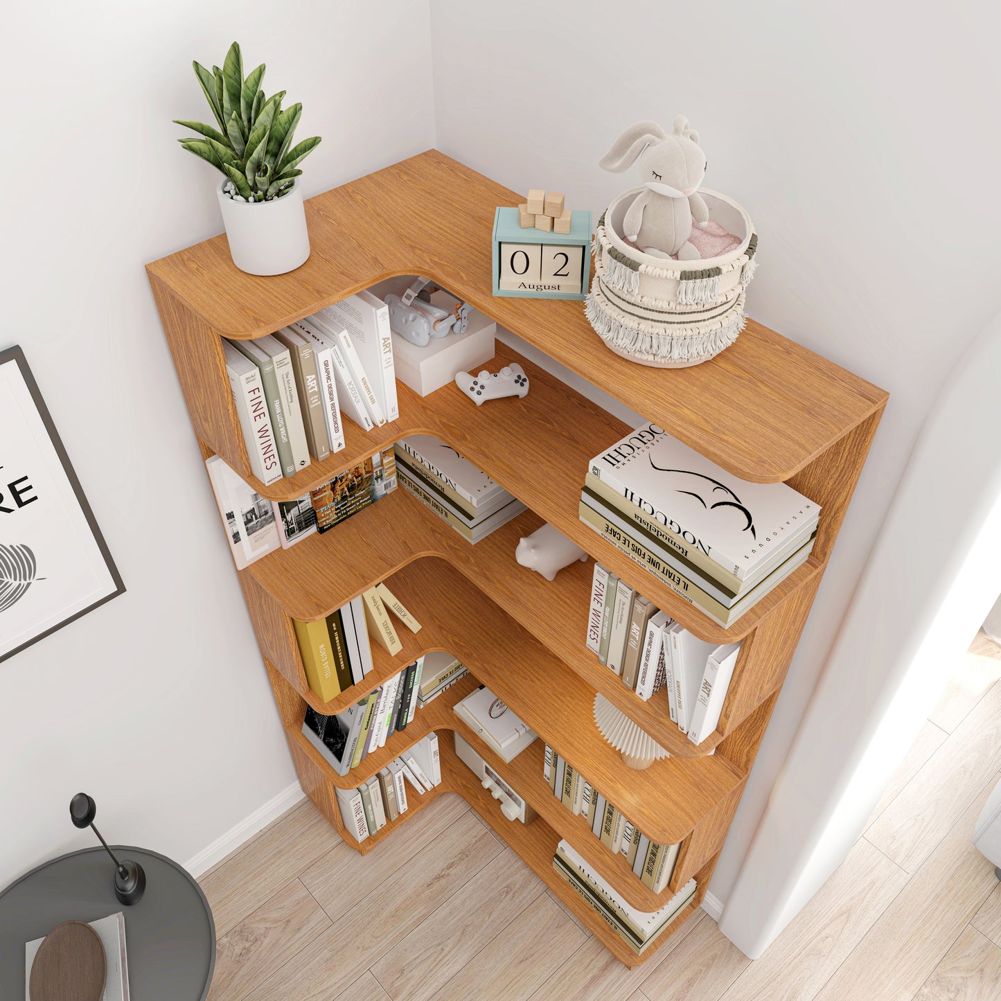 90cm 35.43 Extended Size 5-Tier Freestanding L-Shaped Corner