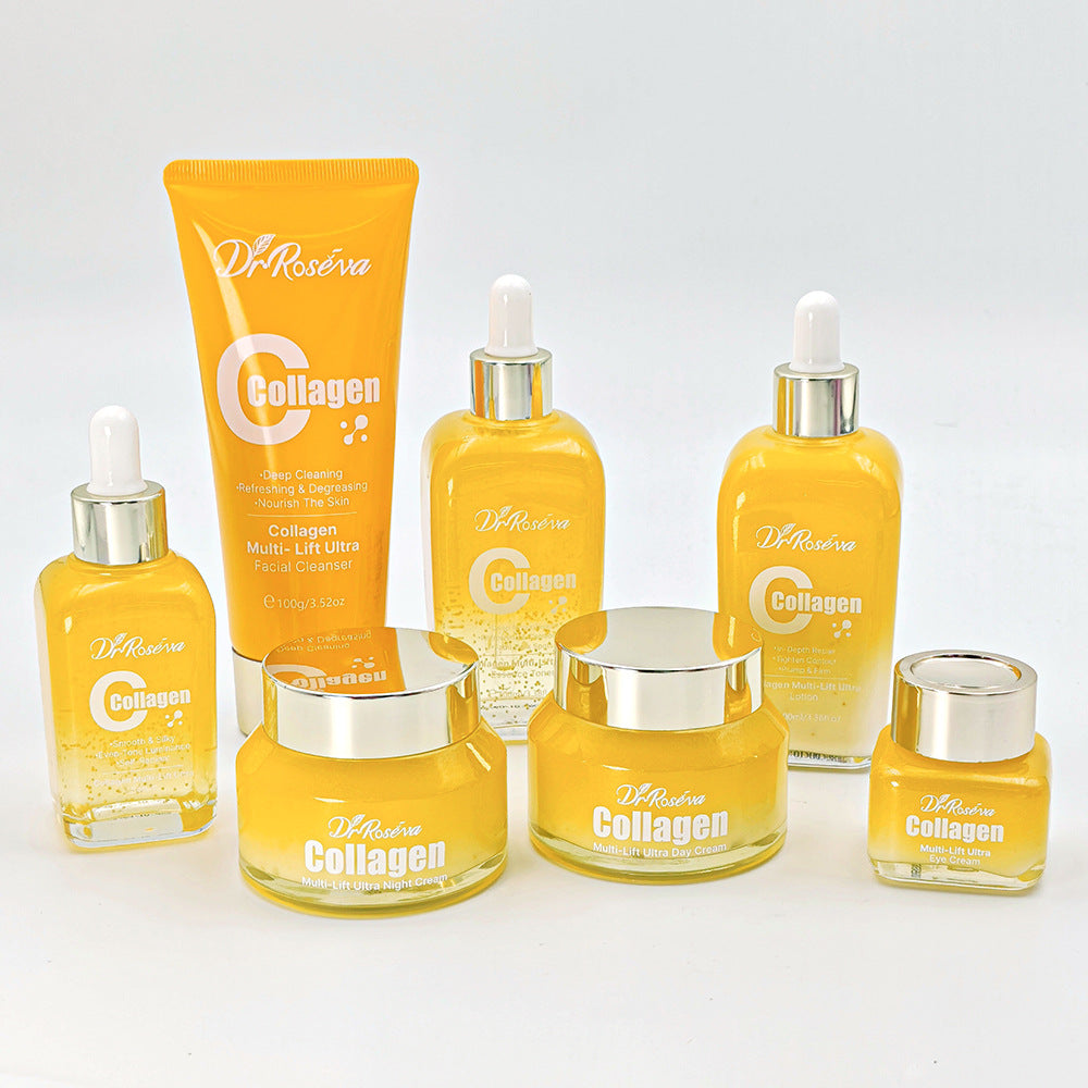 7-Piece Exfoliating Skincare Set with Serum, Cleanser & Creams