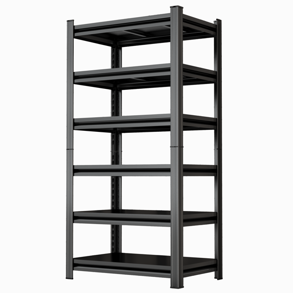 6-Tier Adjustable Metal Storage Rack - 82in High, Black