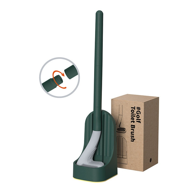 Long Handle Detachable Toilet Brush with Base - Flexible No Dead Angle Cleaner