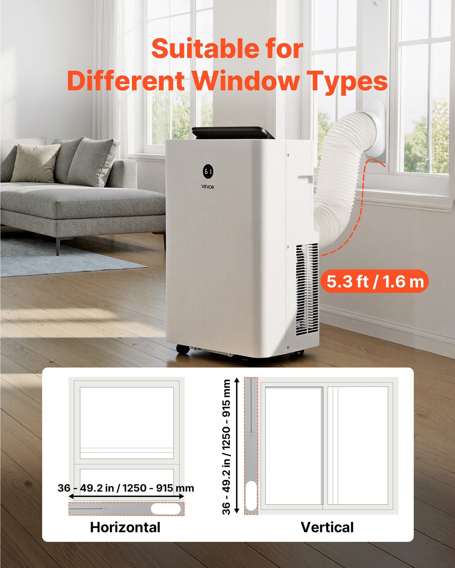Portable 12000 BTU Air Conditioner 4-in-1 Cooling Dehumidifier Fan Sleep Mode