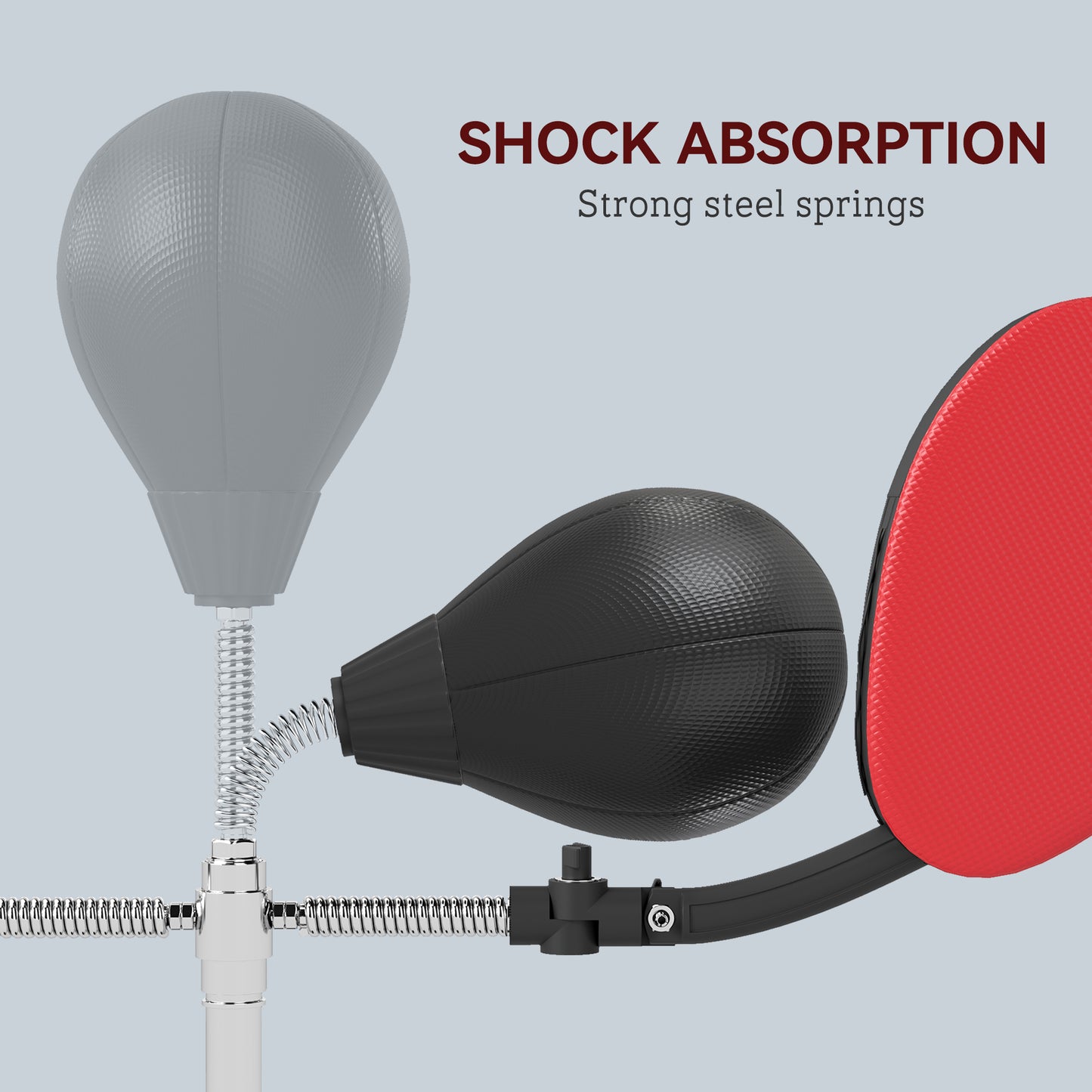 Adjustable Height Boxing Bag with Stand & Target Arms - Black