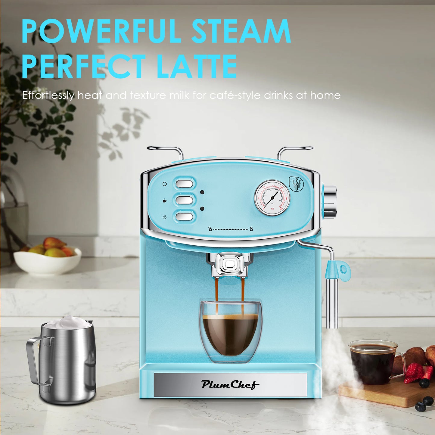 20 Bar Espresso Machine - Professional Compact Maker with Milk Frother