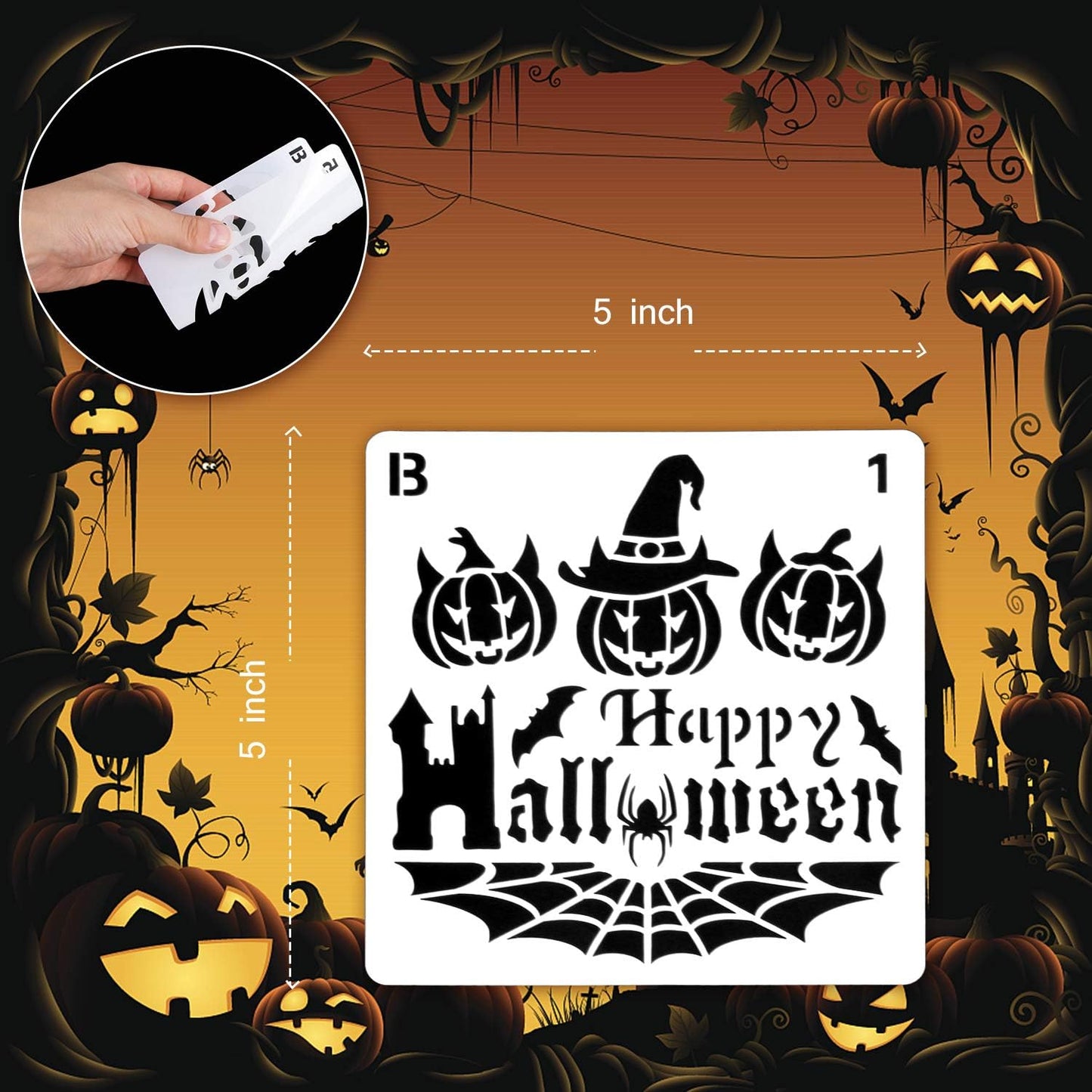 32 Pcs Halloween Painting Stencils - Reusable DIY Templates