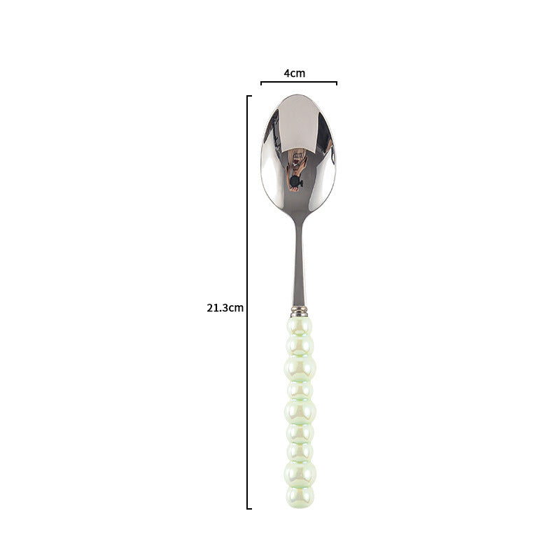 Ceramic Pearl Handle Cutlery Set - Spoon Fork Knife Household Dinnerware