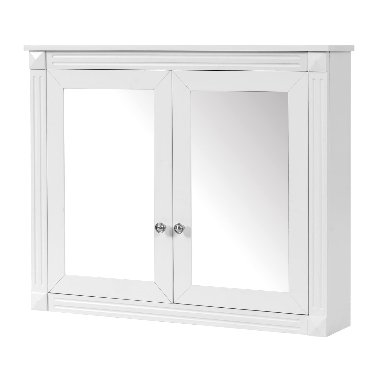 36'' x 28'' Wall Mounted Medicine Cabinet with Mirrors - White
